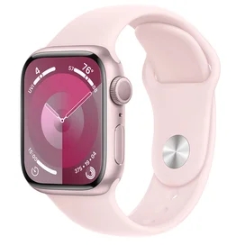 Смарт Часы Apple Watch Series 9, 41mm Pink Aluminium Case with Light Pink Sport Band - S/M (MR933) фото
