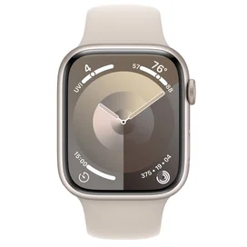 Смарт Часы Apple Watch Series 9, 45mm Starlight Aluminium Case with Starlight Sport Band - M/L (MR97 фото #1