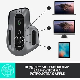 Мышка беспроводная USB/BT Logitech MX Master 3 Mac, Space Grey фото #1