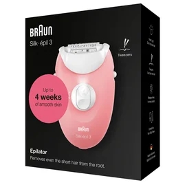 Эпилятор Braun Silk-épil 3 3-176, для сухой эпиляции, с подсветкой SmartLight, розовый фото #2