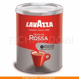 Lavazza "Qualita Rossa" ұнтақталған кофесі темір/құты 250 г фото
