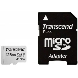MicroSD 128GB Transcend Жады картасы, TLC, UHS-I, U3, 60MB/s дейін + SD Adapter (TS128GUSD300S-A) фото