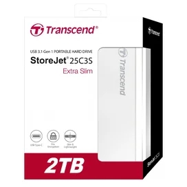 Сыртқы HDD 2.5" (USB 3.1) 2TB Transcend TS2TSJ25C3S фото #2