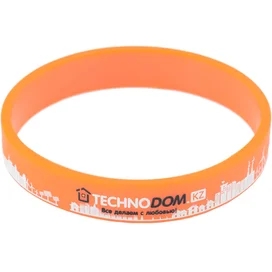 Technodom "City with TD Logo" Силиконнан жасалған білезігі, Orange/White (Bracelets_TD5) фото