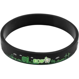 Technodom "Eco City" Силиконнан жасалған білезігі, Black/Green (Bracelets_Eco1) фото