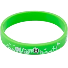 Тechnodom "Eco City" Силиконнан жасалған білезігі, Green/White (Bracelets_Eco2) фото