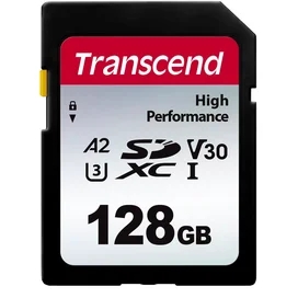 Карта памяти SD 128GB Transcend, TLC, UHS-I, U3, A2, до 100MB/s (TS128GSDC330S) фото