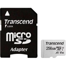 MicroSD 256GB Transcend Жады картасы, TLC, UHS-I, U3, A1, 95MB/s дейін + SD Adapter (TS256GUSD300S-A) фото