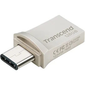 USB Флешка Type-C 128GB Transcend JetFlash 890 Type-A 3.1 Gen 1 (3.0) OTG Silver (TS128GJF890S) фото #2