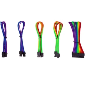 ДК қуаттауға арналған жиынтық кабелі RAINBOW (папа-мама, 24Pin*1, 8Pin*2, 4Pin*2, бекіткішсіз) фото #3