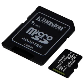 MicroSD 64GB Kingston жады картасы, UHS-I 100MB/s, Class 10 (SDCS2/64GB) фото #1