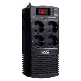 SVC тұрақтандырғышы, 600VA/300Вт,AVR: 174-280В, 4Shuko, 1.2 м, Black (AVR-600-L) фото