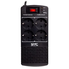Стабилизатор SVC, 600VA/300Вт,AVR: 174-280В, 4Shuko, 1.2 м, Black (AVR-600-L) фото #1