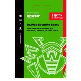 Dr.Web Security Space, 1 құрылғы 2 жыл (LHW-BK-24M-1-A3) (ESD) фото