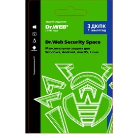 Dr.Web Security Space, 3 устройства на  1 год (LHW-BK-12M-3-A3) (ESD) фото