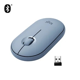 Мышка беспроводная USB/BT Logitech Pebble M350, Blue/Grey (910-005719) фото #1