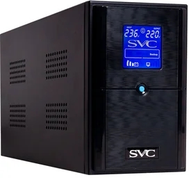 SVC ҮҚК, 1200VA/720W, AVR:165-275В, 3 Schuko, Black (V-1200-L-LCD) фото