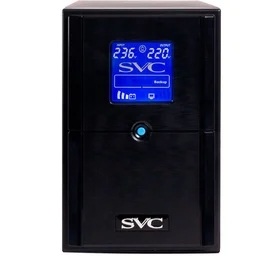 SVC ҮҚК, 1200VA/720W, AVR:165-275В, 3 Schuko, Black (V-1200-L-LCD) фото #1