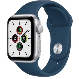 Смарт часы Apple Watch SE GPS, 40mm Silver Aluminium Case with Abyss Blue Sport Band (MKNY3GK/A) фото
