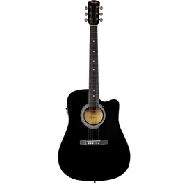 SQUIER SA-105CE Dreadnought Black Электрлі акустикалық гитарасы W/Fishman Preamp фото