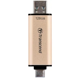 USB Флешкасы 128GB Transcend JetFlash 930C Type-A/Type-C 3.2 Gen 1 (3.1) Gold Металл (TS128GJF930C) фото #1