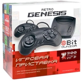 Retro Genesis 8 Bit Junior Ойын консолі + 300 ойын (ConSkDn84) фото #1