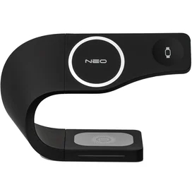 NEO, 3 in 1, Magnetic Wireless Charge Сымсыз зарядтағышы, Black (NEO-T3WC-IPBK) фото
