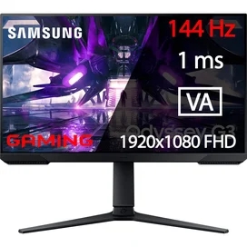 24" Samsung LS24AG300NIXCI Ойын мониторы 1920x1080 16:9 VA 144ГЦ (HDMI+DP) Black фото