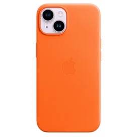 Чехол для iPhone 14, Leather Case with MagSafe, Orange (MPP83ZM/A) фото #1