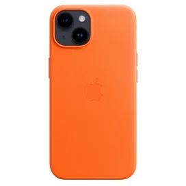 Чехол для iPhone 14, Leather Case with MagSafe, Orange (MPP83ZM/A) фото #2