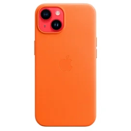 Чехол для iPhone 14, Leather Case with MagSafe, Orange (MPP83ZM/A) фото #4