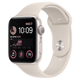 Apple Watch SE 2022 Смарт сағаты, 44mm Starlight Aluminium Case with Starlight Sport Band (MNJX3GK/A) фото