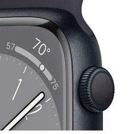 Apple Watch Series 8 Смарт сағаты, 45mm Midnight Aluminium Case with Midnight Sport Band (MNP13GK/A) фото #2