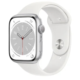 Смарт часы Apple Watch Series 8, 45mm Silver Aluminium Case with White Sport Band (MP6N3GK/A) фото