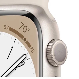 Смарт часы Apple Watch Series 8, 41mm Starlight Aluminium Case with Starlight Sport Band (MNP63GK/A) фото #2