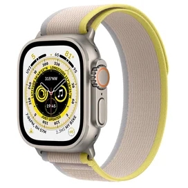 Apple Watch Ultra Смарт сағаты, 49mm Titanium Case with Yellow/Beige Trail Loop - S/M (MNHK3GK/A) фото