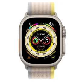 Apple Watch Ultra Смарт сағаты, 49mm Titanium Case with Yellow/Beige Trail Loop - S/M (MNHK3GK/A) фото #1
