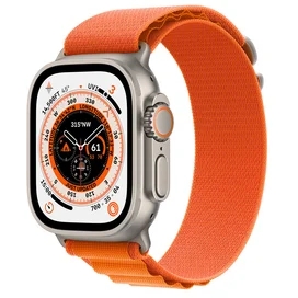 Apple Watch Ultra Смарт сағаты, 49 mm Titanium Case with Orange Alpine Loop - Medium (MQFL3) фото