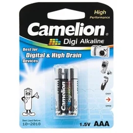 Батарейка AAA 2шт Camelion Digi Alkaline (LR03-BP2DG) фото