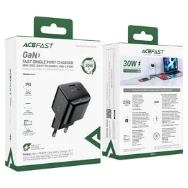 Адаптер питания ACEFAST, 1*USB-C, mini PD30W GaN, black (A77bk - ACEFAST) фото #3