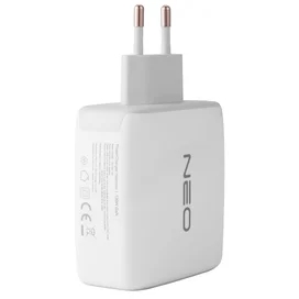 Neo 1*USB қуаттау адаптері, 2*USB Type-C 3A, 120W (PD, GaN), White (NEO-PD-RC1201) фото #1