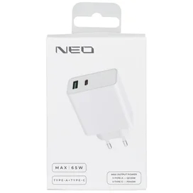 Адаптер питания Neo 1*USB, 1*USB Type-C, 45W (PD), White (NEO CAPD45WQC25W) фото #3