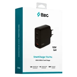 Адаптер питания ttec Trio GAN 120W PD 2 USB-C+USB-A,Black (2SCG04S) фото #4