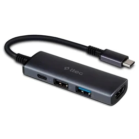 Ttec Type-C to 1*4K HDMI,1*USB-A 2.0, 1*USB-A 3.0, Silver (2US01) адаптері фото