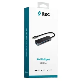 Ttec Type-C to 4*USB-A 3.0, Silver (2US02) адаптері фото #2