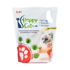 Наполнитель Happy Cat Plus для кошачьего туалета Гигиенический силикагелевый клубника 3.8 л фото