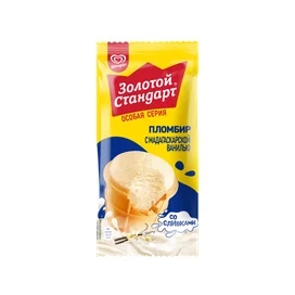 Мороженое Инмарко Золотой стандарт пломбир с мадагаскарской ванилью 65 г фото