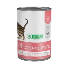 Корм консервированный Nature's Protection для кошек Курица и сыр 400 г фото