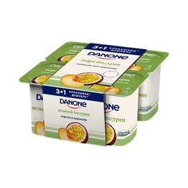 Йогурт Danone персик и маракуйя 2,5% 4 шт по 120 г фото