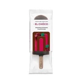 Мороженое El Choco вишня с клубникой в шоколаде 80 г фото